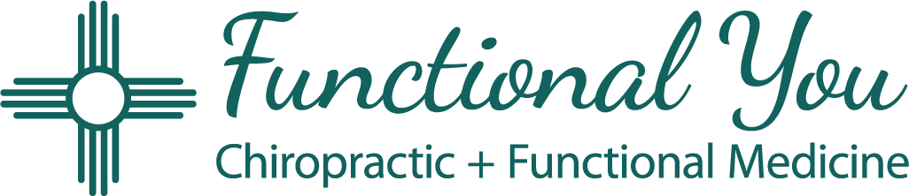 Functional You Chiropractic + Functional Medicine Logo with Zia sun symbol