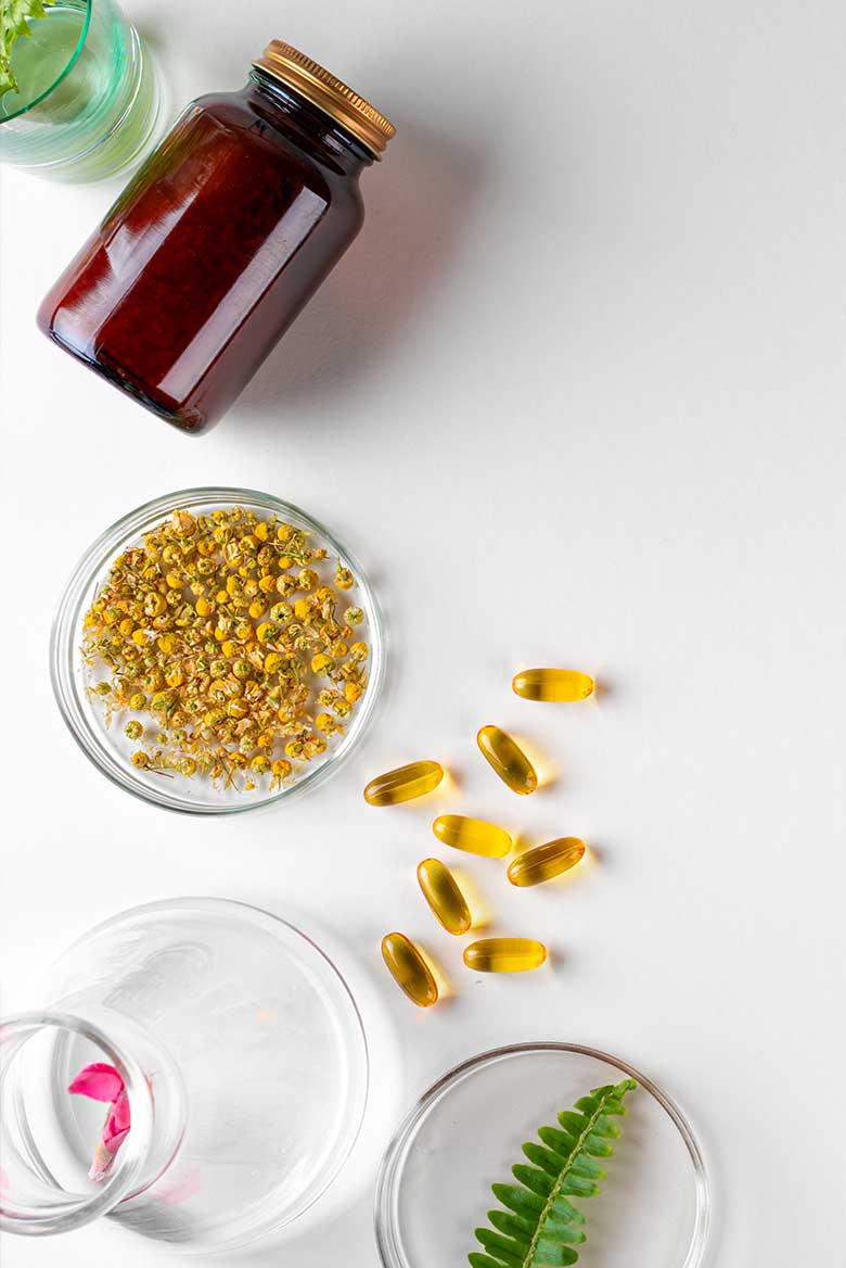 Supplement pills and herbs